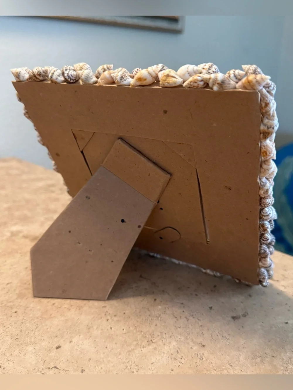 Natural Seashell Picture Frame Square Coastal Decor